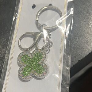 Green Crystal Flower Keychain